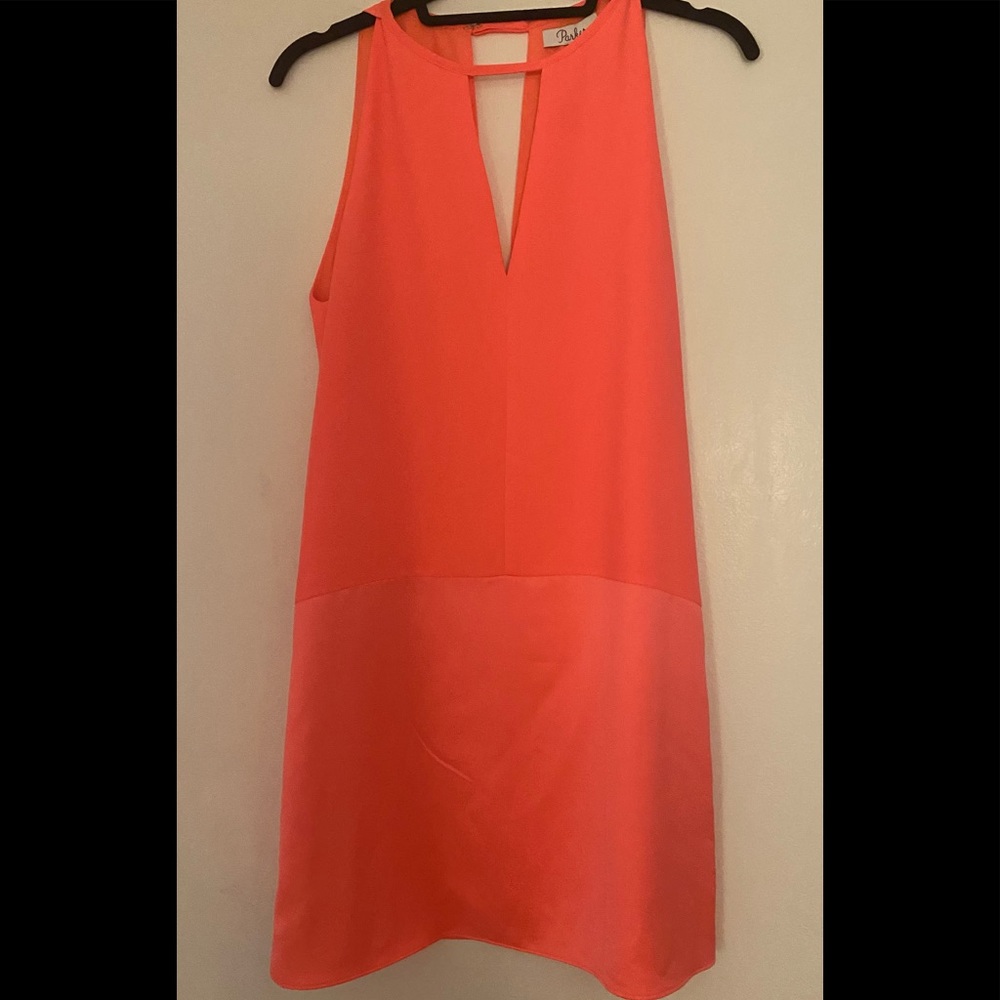 Parker Coral Halter Dress Size L